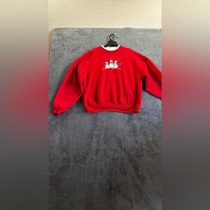 TOP STITCH BY MORNING SUN WOMANS DOUBLE COLLAR CHRISTMAS SWEATSHIRT SZ L